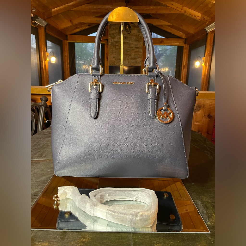 Michael Kors Navy “Charlotte” Euc Or Nwot